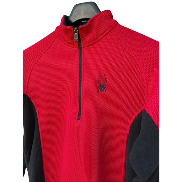 Spyder Other - SOLD ⛄️⛄️😍Spyder Mens Sweater Half Zip Fleece Red  Black Pullover Sweater